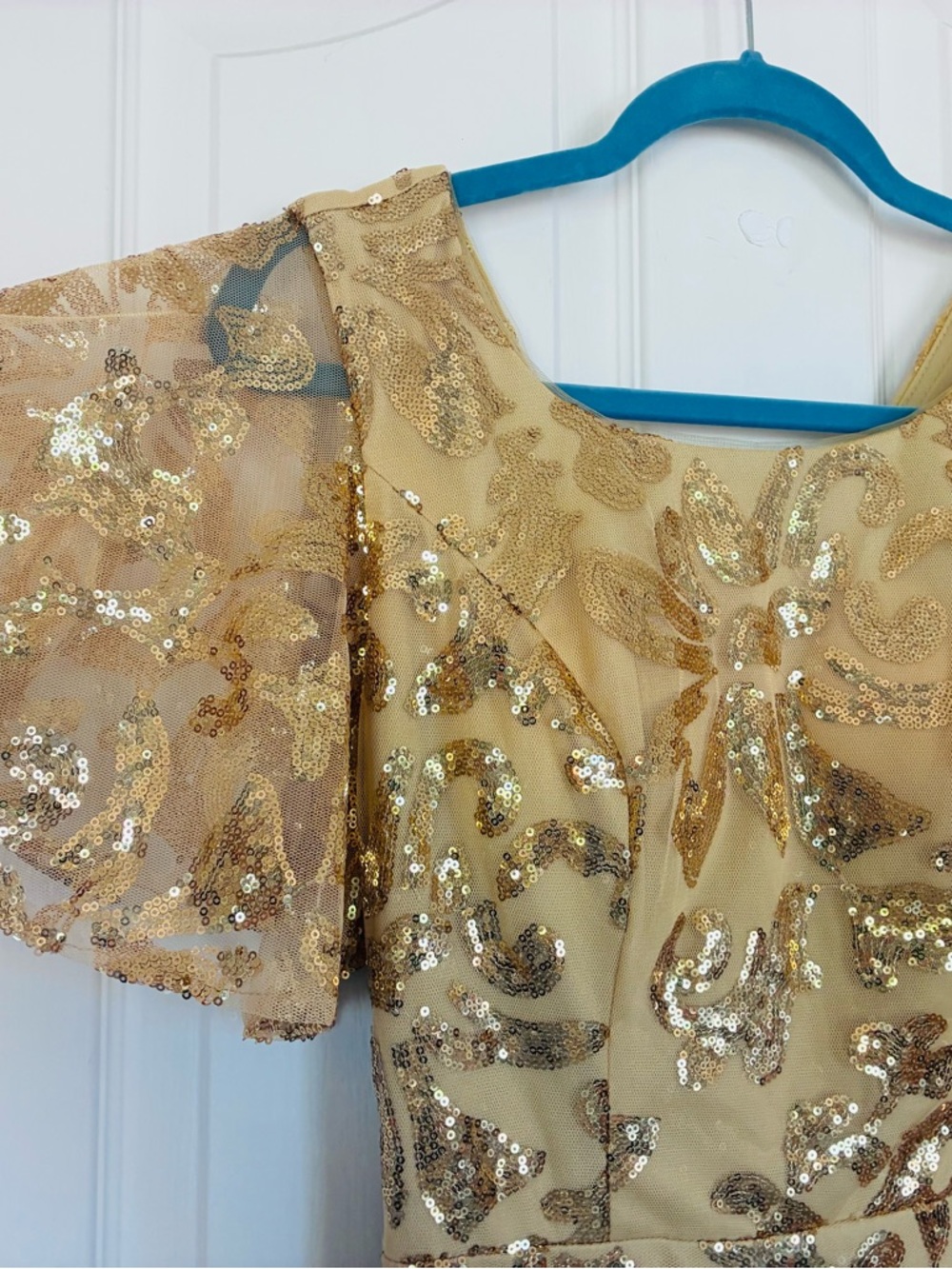 Gold Sequin Midi Dress - Women